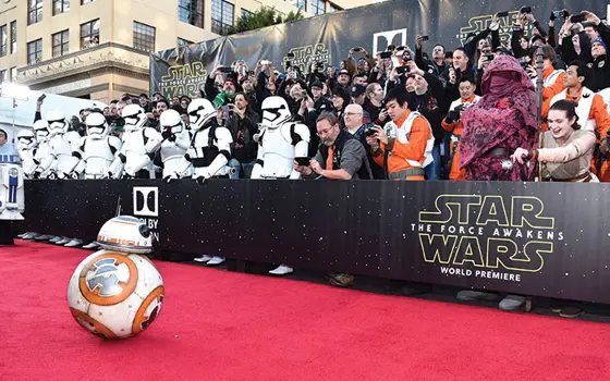 BB-8 on the red carpet for Star Wars the Force Awakens movie premiere.