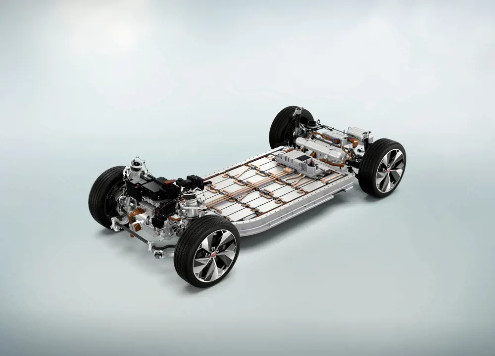 A chassis for an electric car © Jaguar